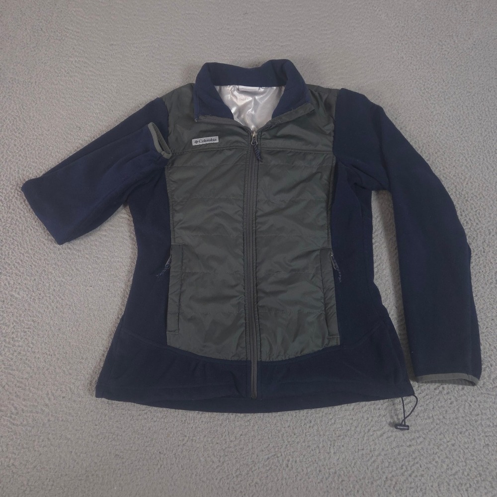 Columbia Jacket‎ Womens Medium Navy Basin Butte Omni-Heat Hybrid Fleece Quilt